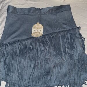 Blue Fringe Mini Skirt- altar’d state